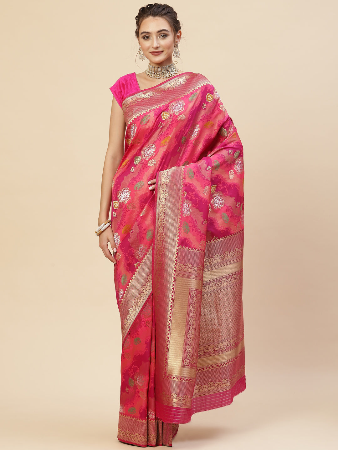 Zari Jaal Banarasi Woven Saree