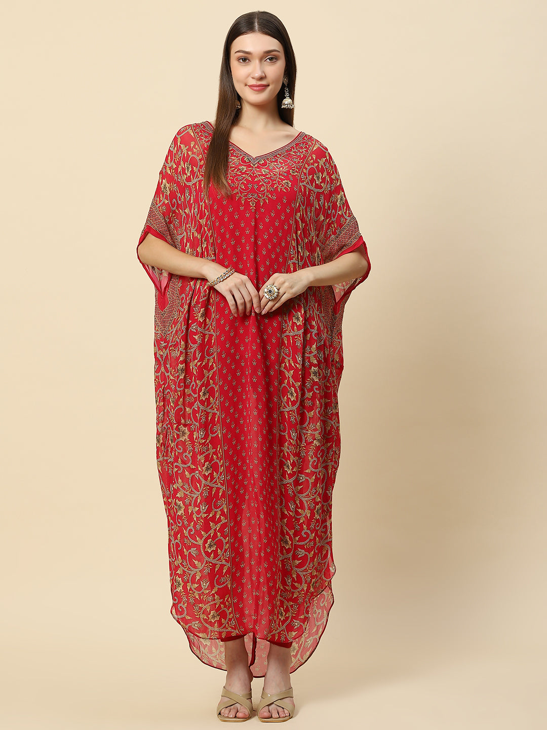 Digital Printed Georgette Kaftan Kurta