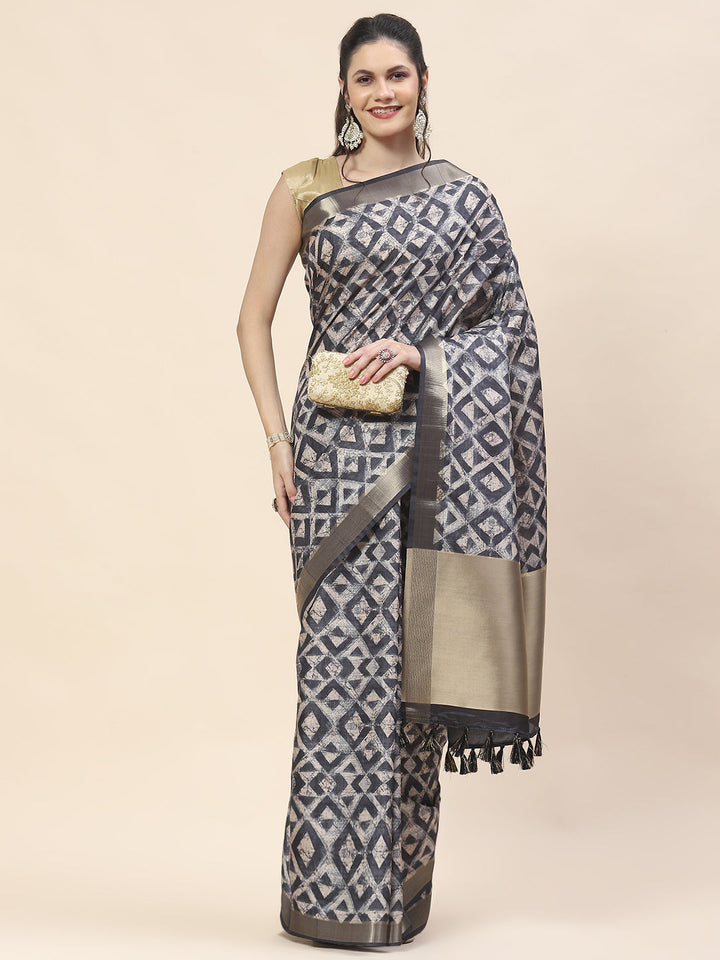 Digital Print Art Tussar Saree