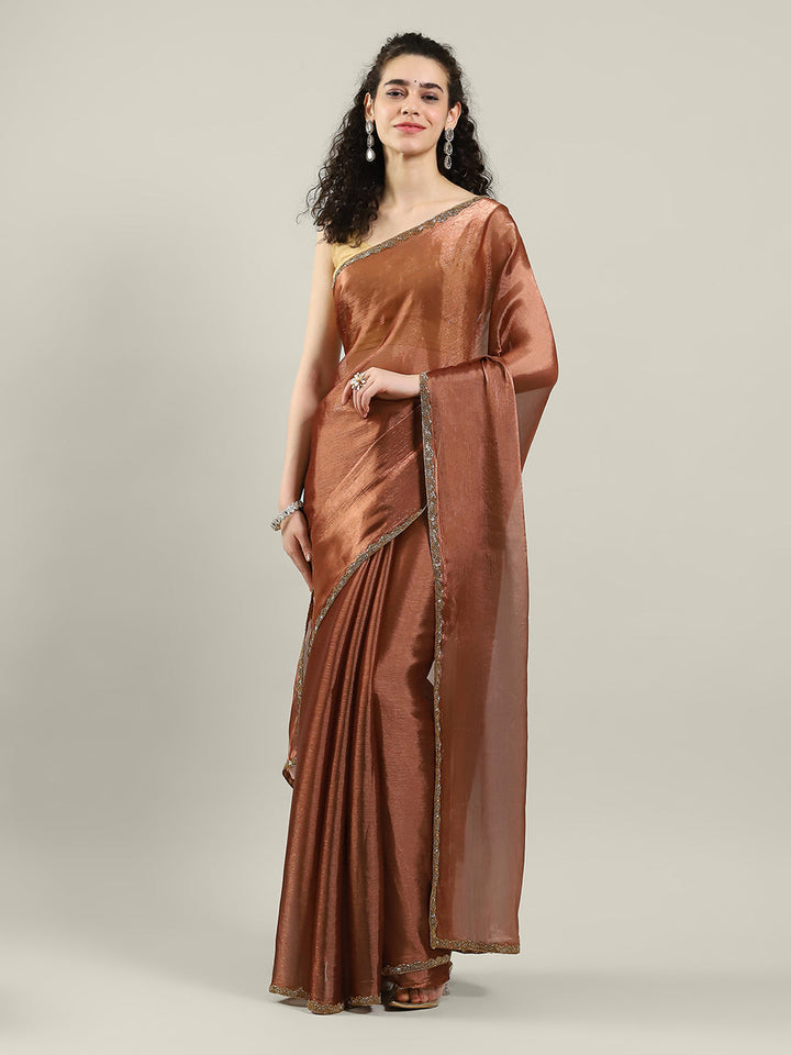 Plain Art slik Saree
