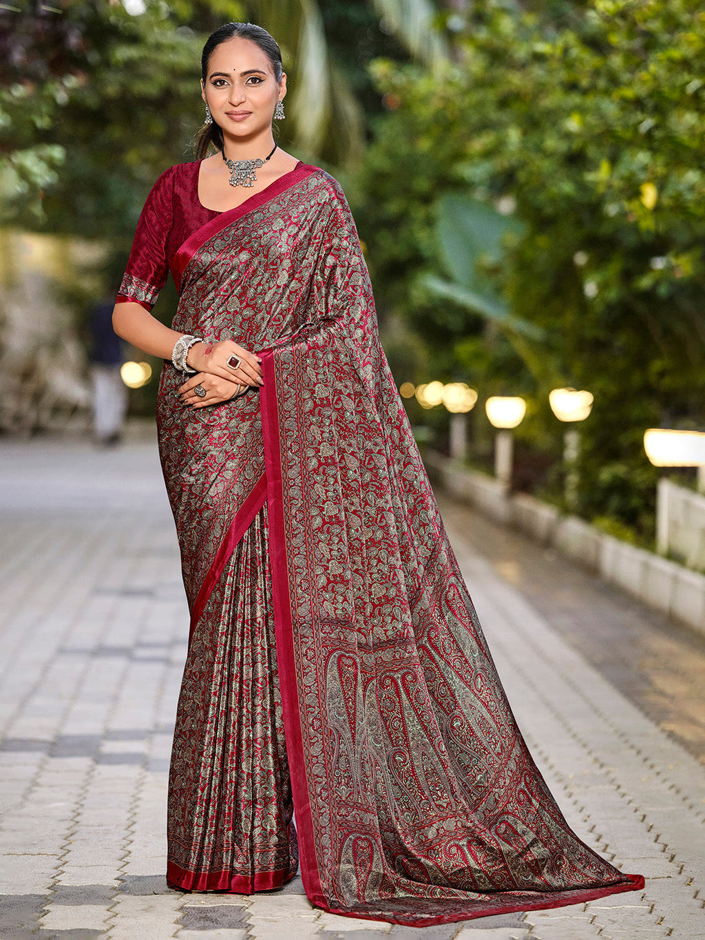Printed Crepe Saree