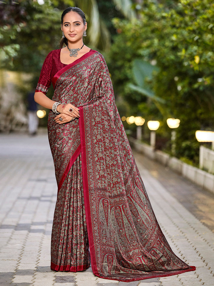 Printed Crepe Saree