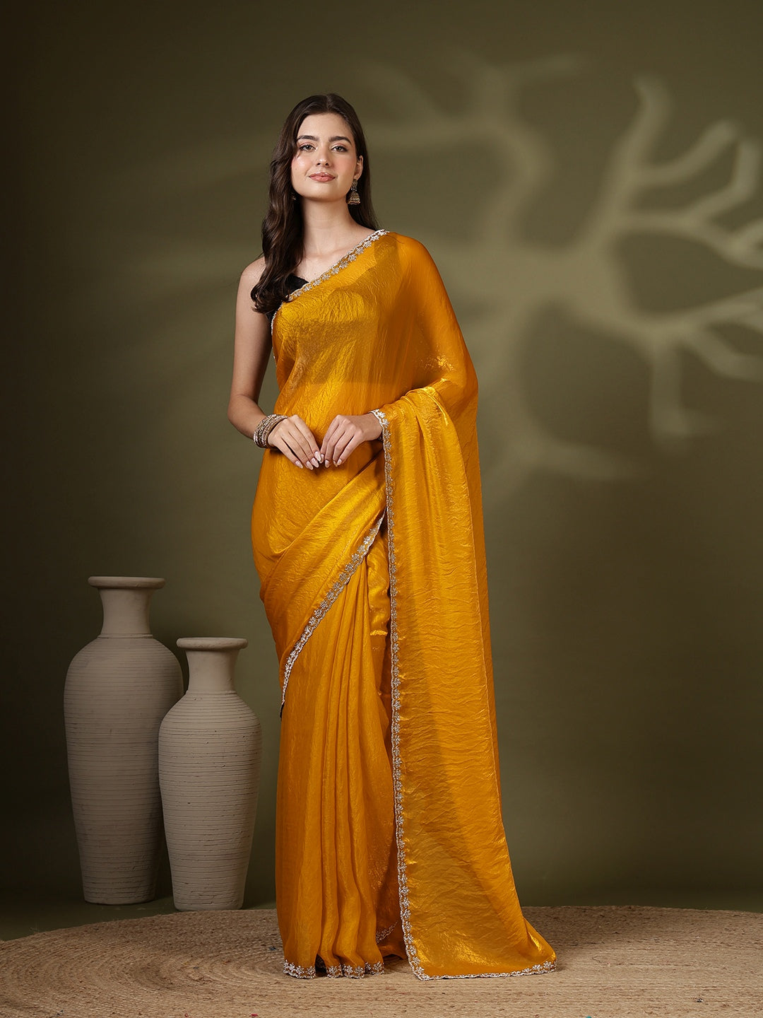 Embroidered Organza Saree