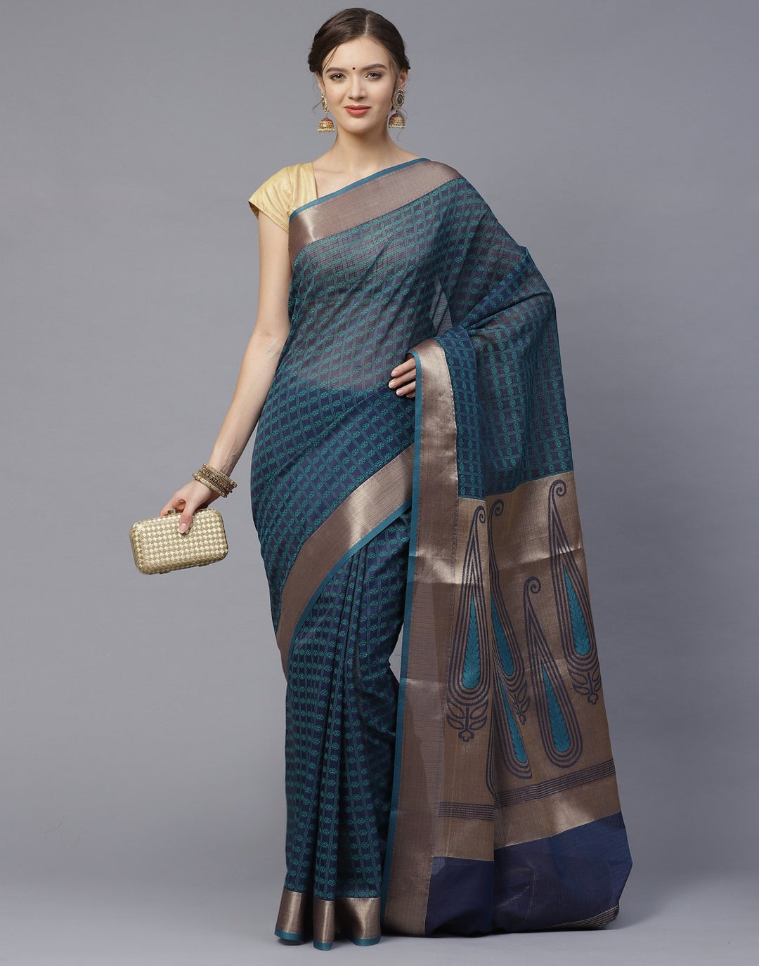 Printed Cotton Chanderi Saree