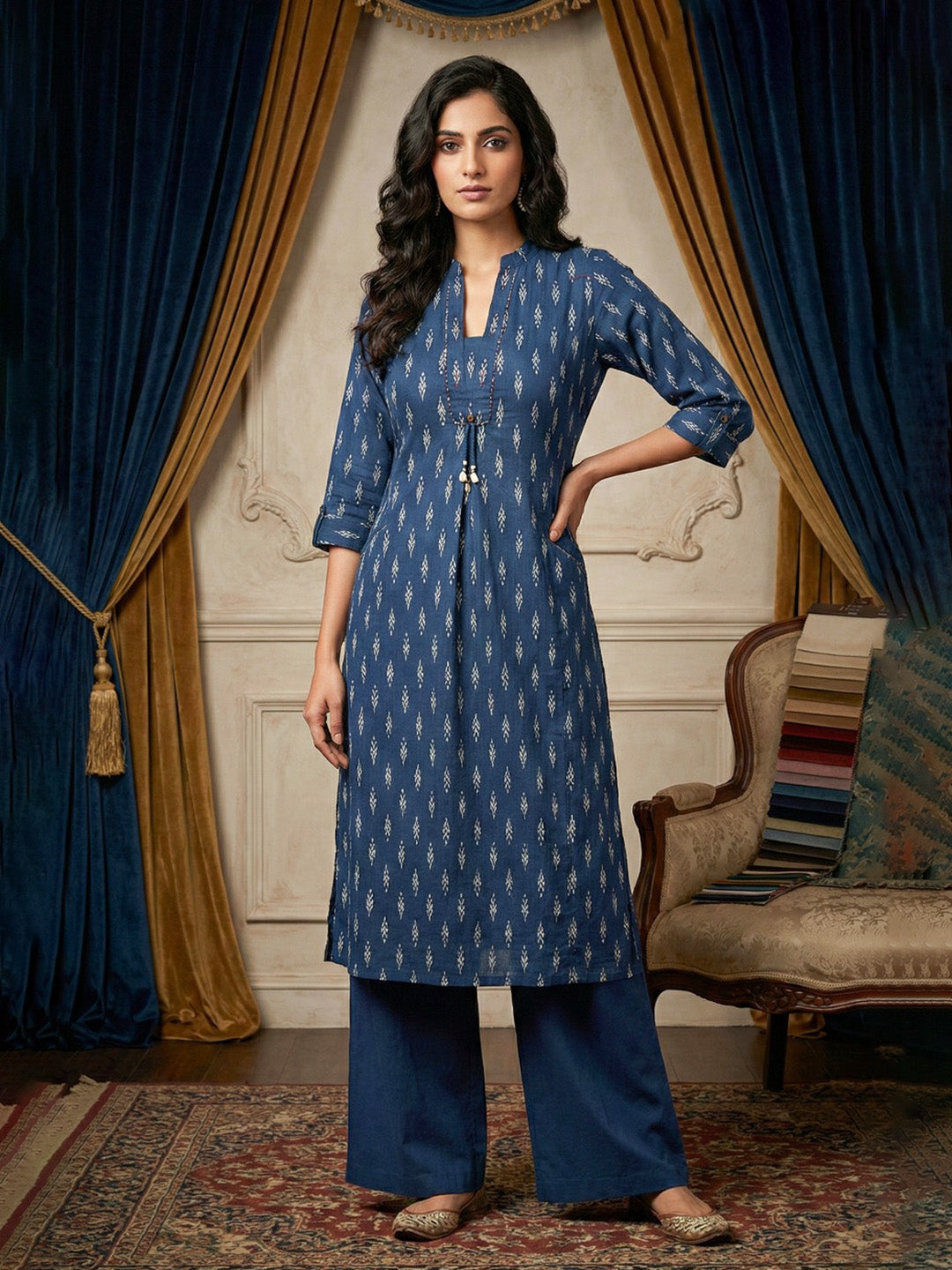 Printed Cotton Kurta With Pant
