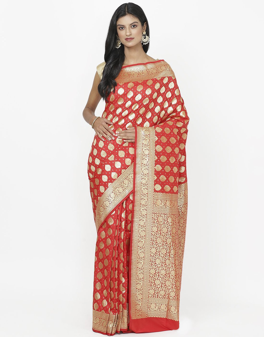 Red Banarasi Woven Saree