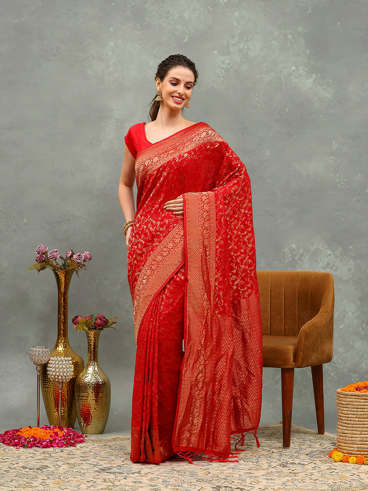Zaari Jaal Crepe Saree