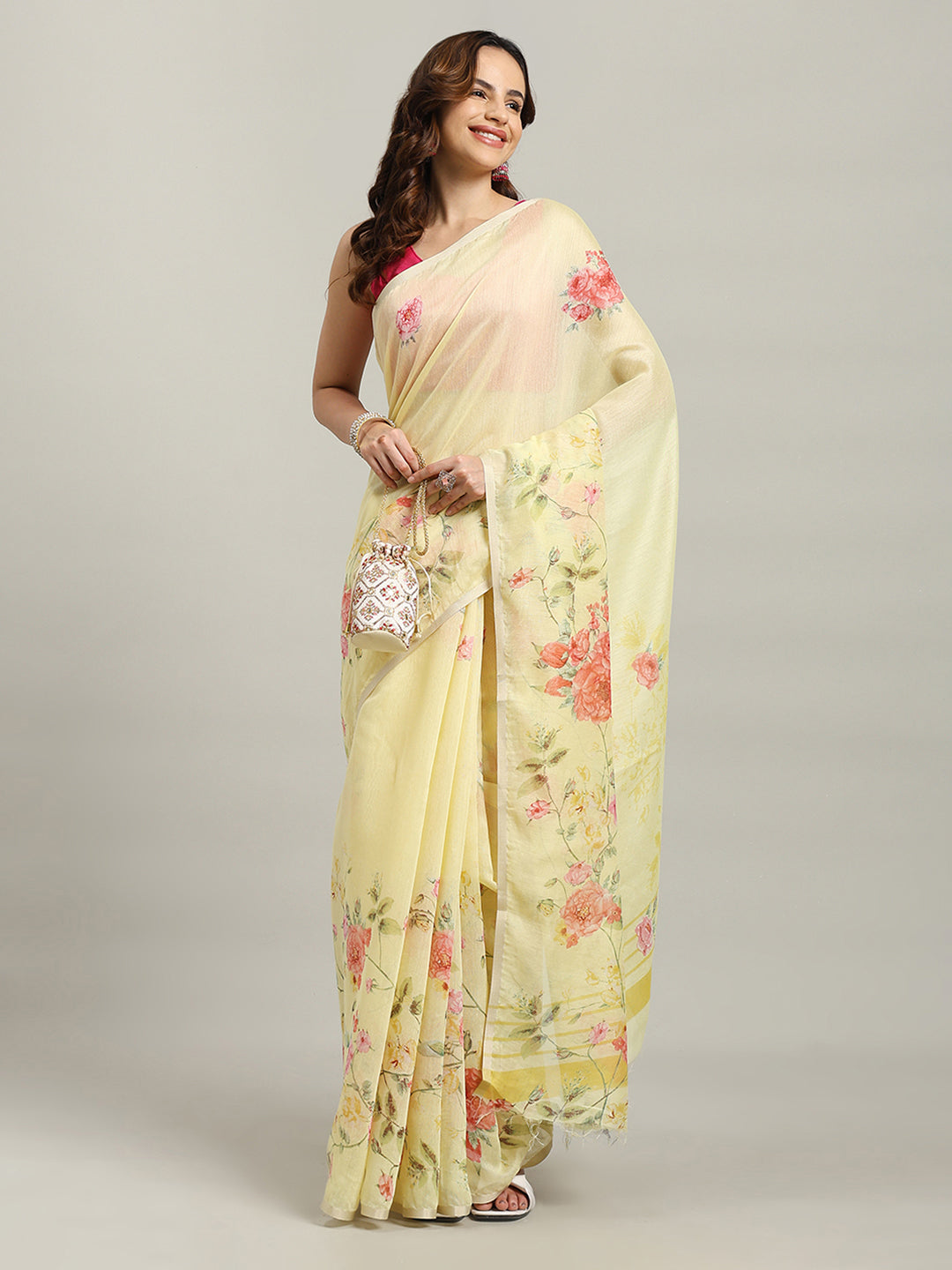 Maheshwari Printed Dola Cotton Saree