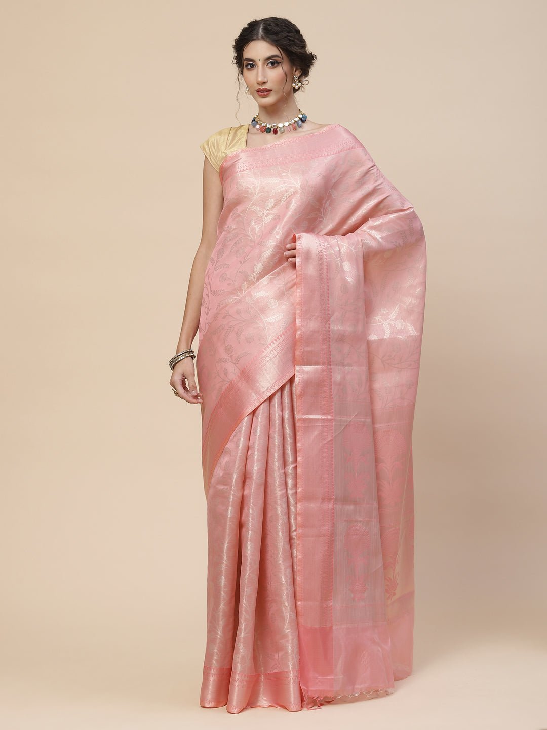 Zari Jaal Cotton Woven Saree