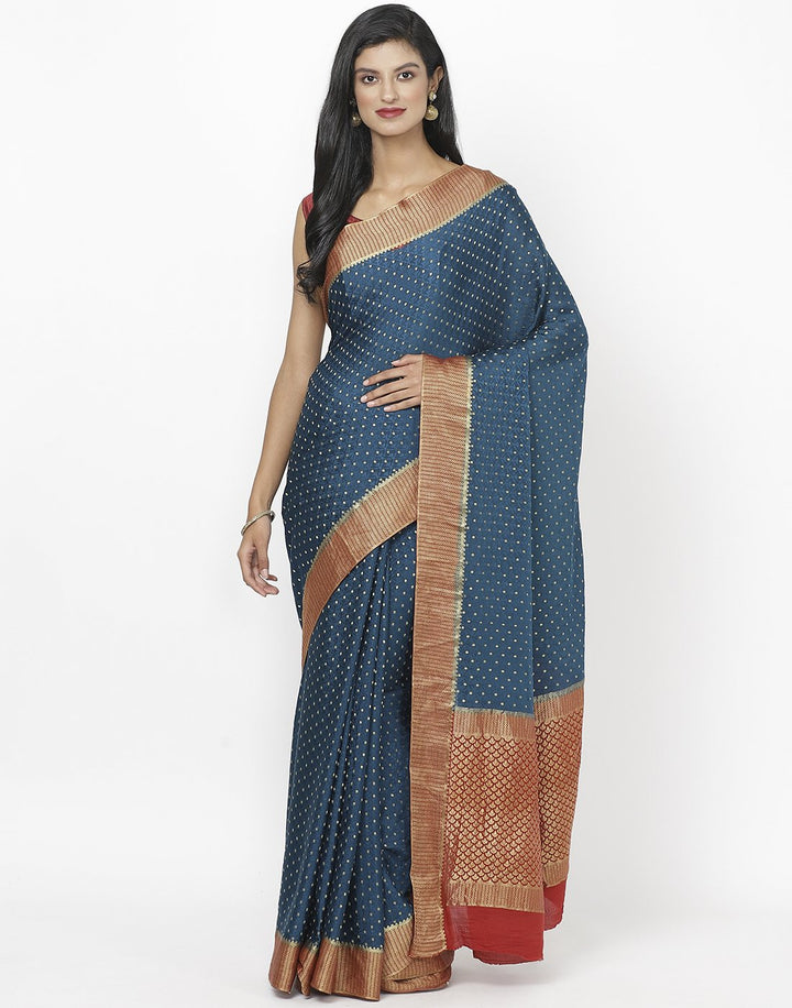 MBZ Meena Bazaar-Beige Crepe Jacquard Saree