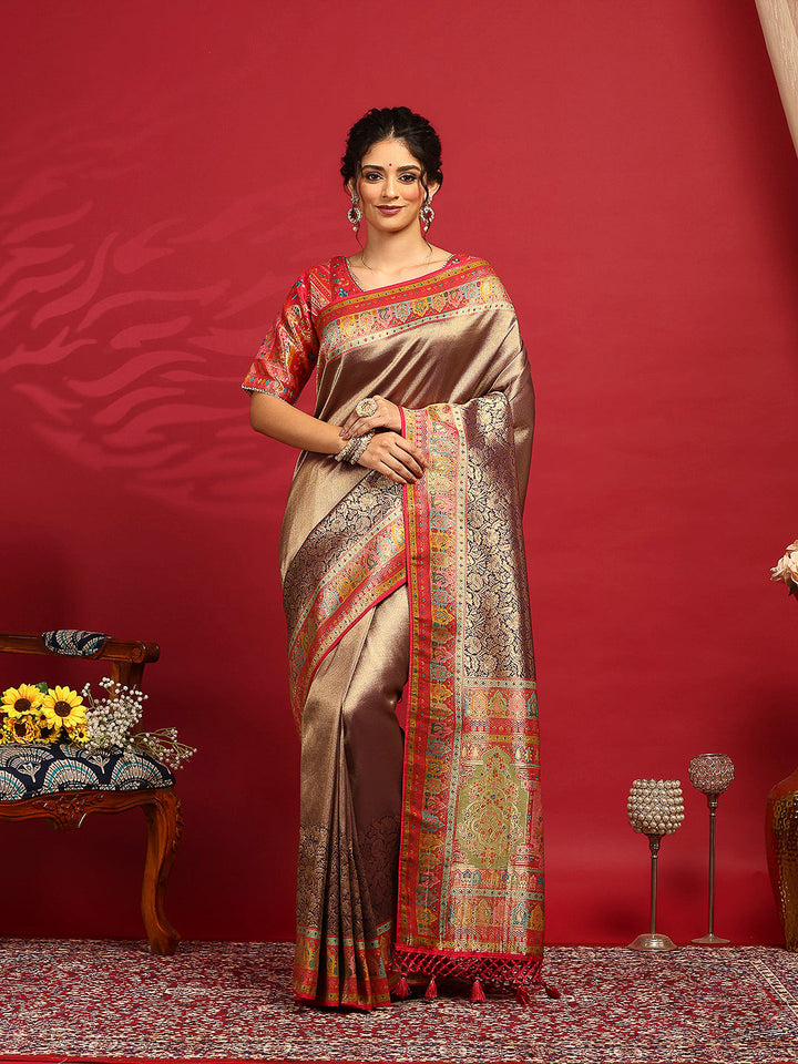 Embroidered Dola Silk Saree