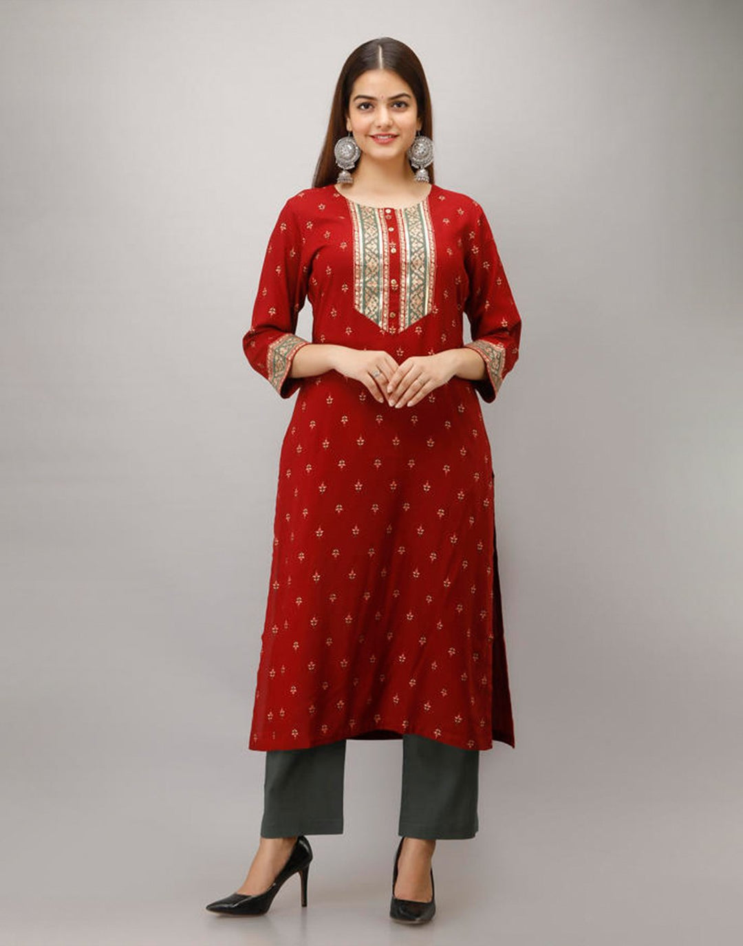 Printed Cotton Kurti With Pant
