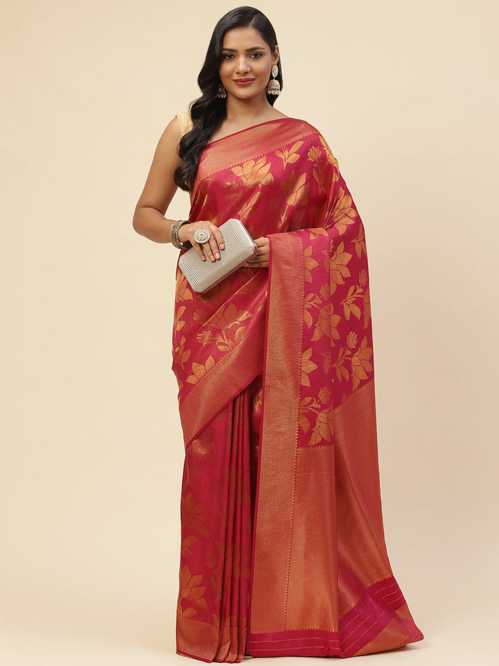 Brocade Zari Jaal Handloom Woven Saree