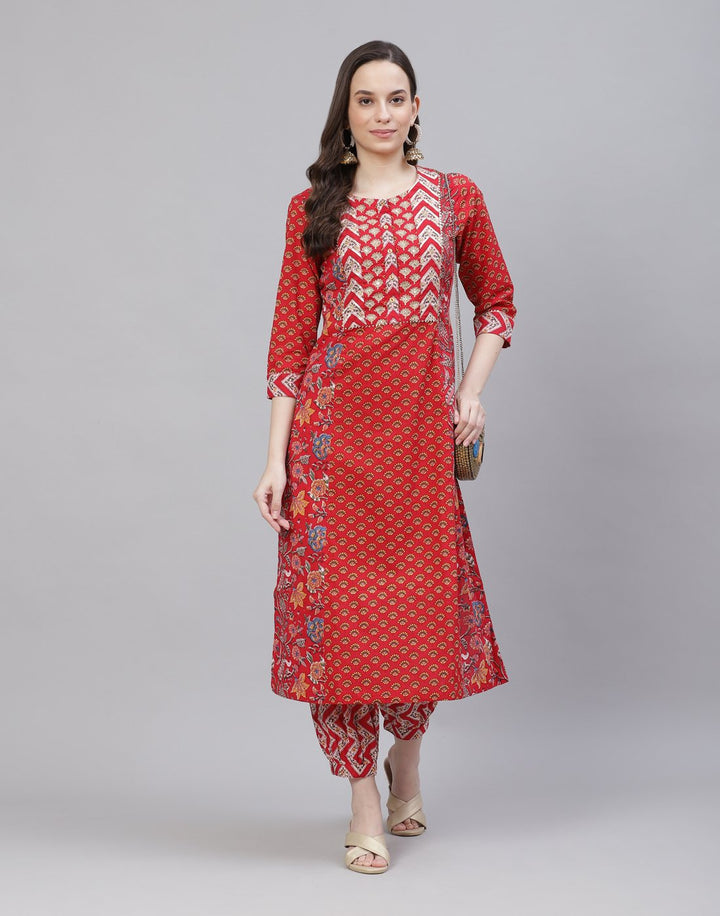 Printed Cotton Kurti With Pant