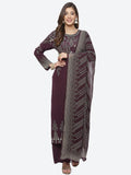 Digital Printed Crepe Stitched Salwar Kameez With Georgette Dupatta