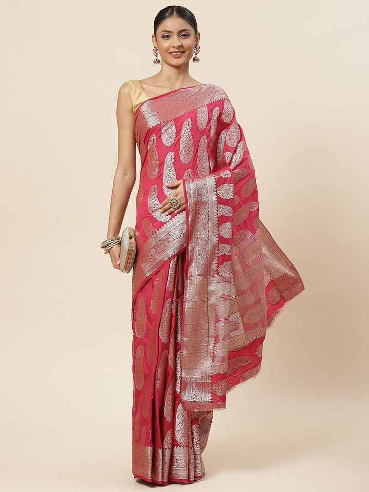 Zari Paisley Woven Handloom Saree