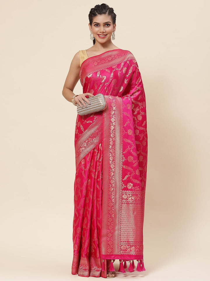 Zari Jaal Woven Satin Saree
