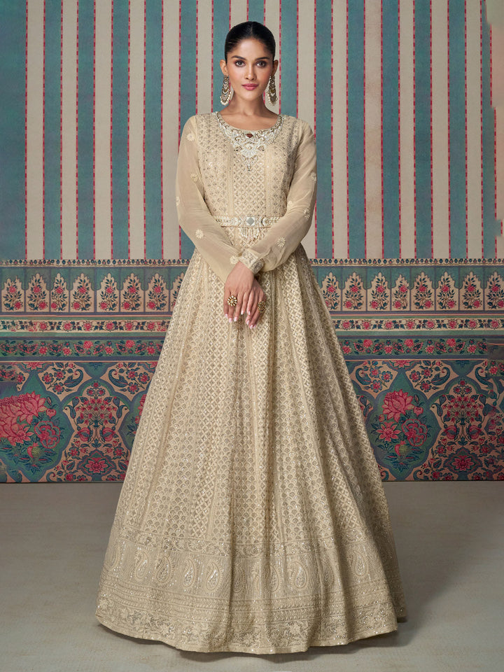 Embroidered Georgette Suit With Pant &amp; Dupatta