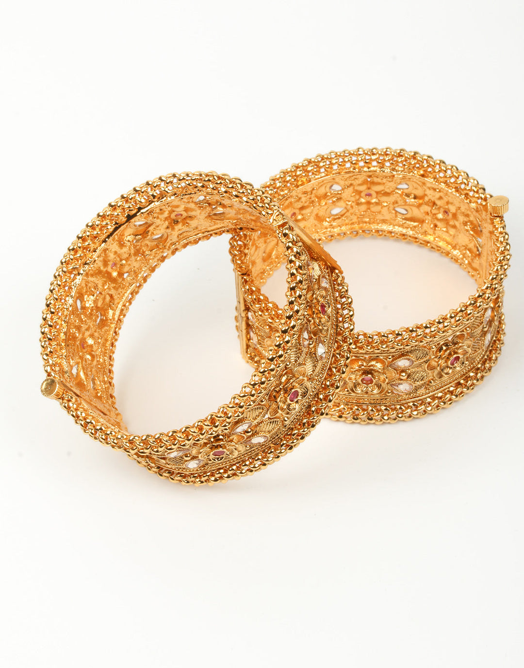 Golden Bracelet With Red Stones