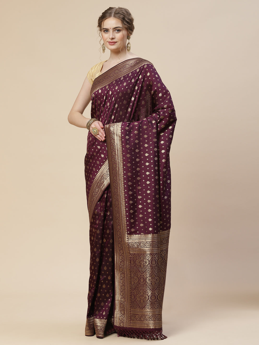 Stone Work Banarasi Woven Saree