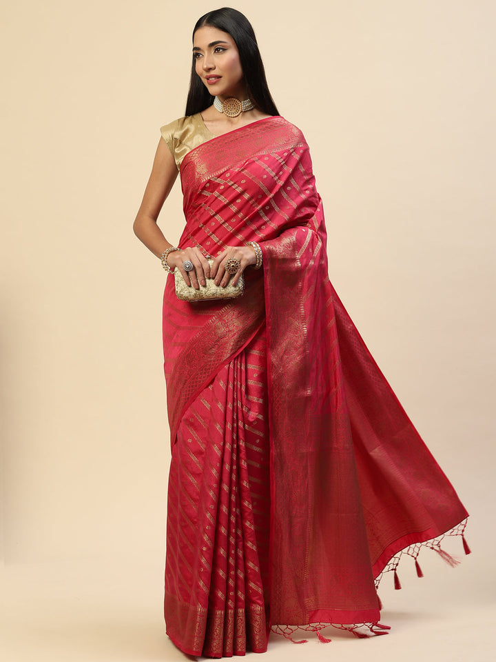 Zari Jaal Handloom Woven Saree