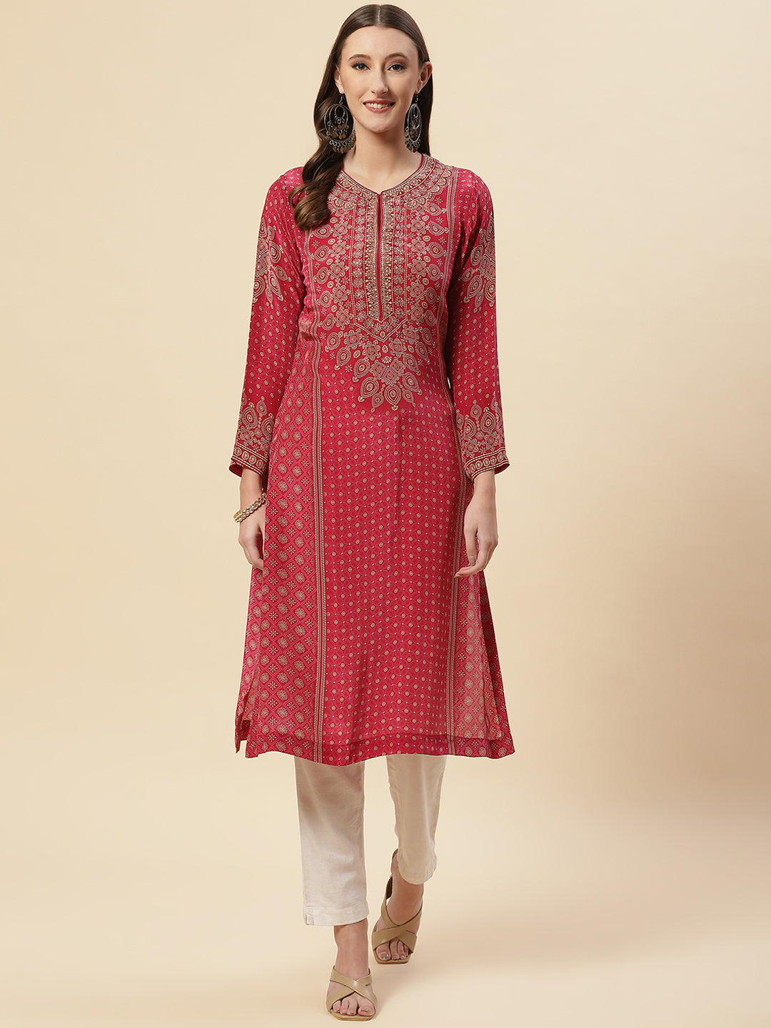 Printed Crepe Kurta