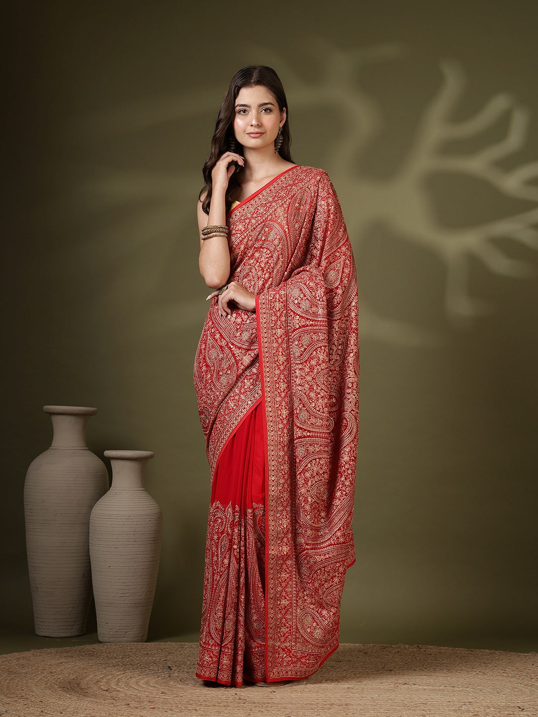 Embroidered Georgette Saree