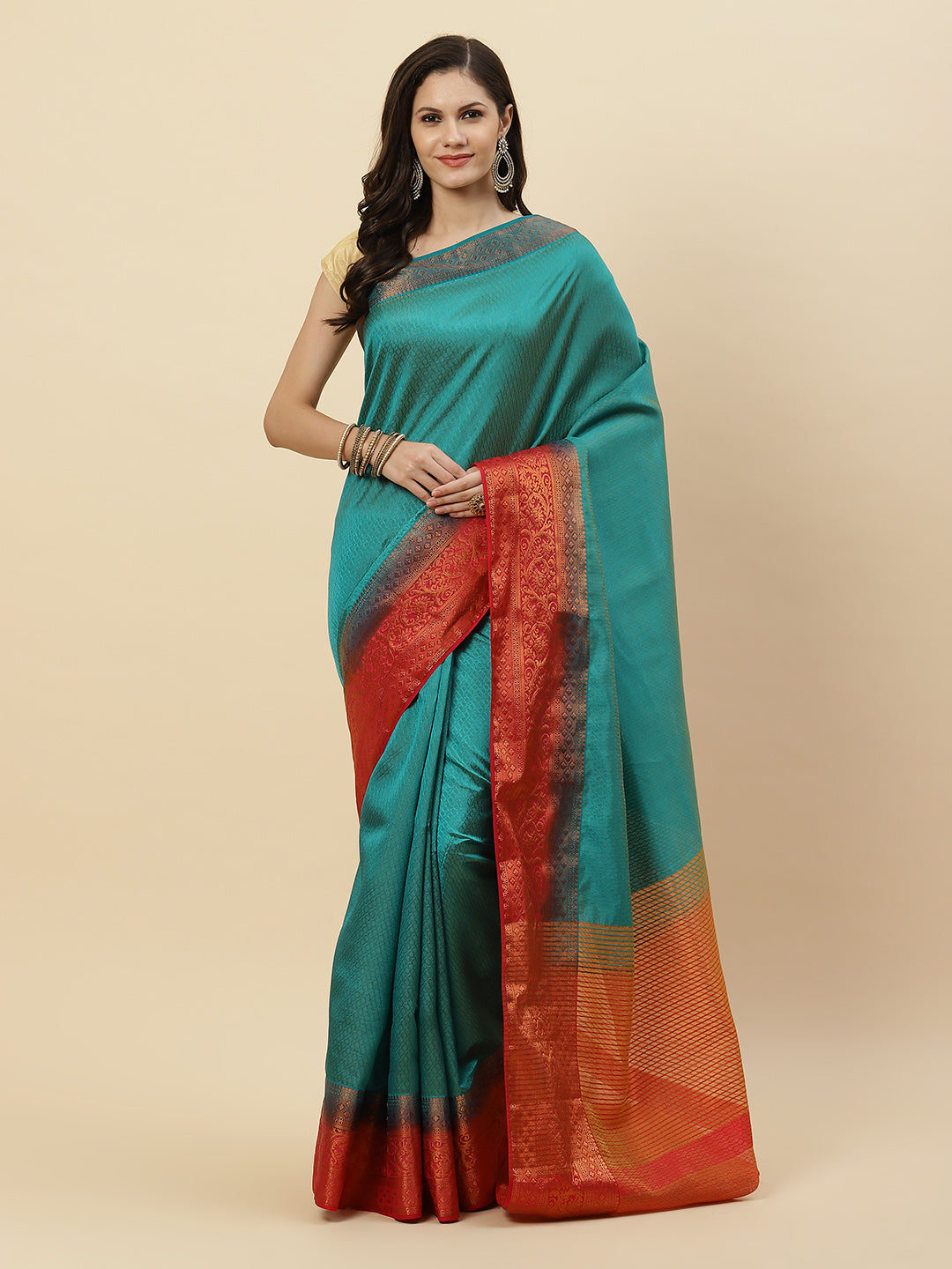 Plain Zari Border Handloom Woven Saree