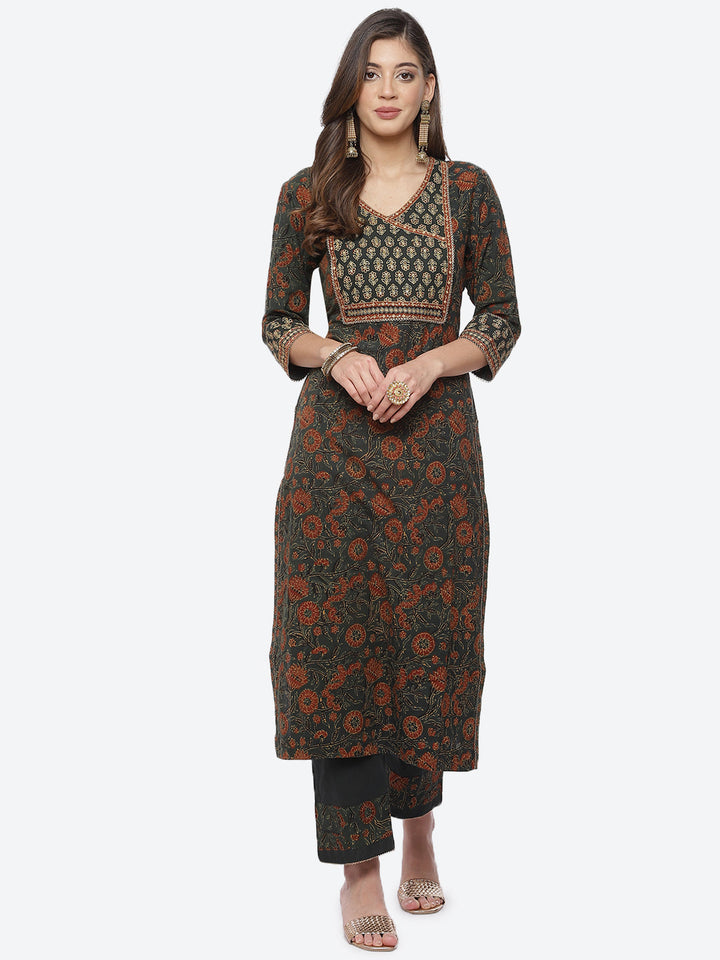 Printed Cotton Kurta With Pant