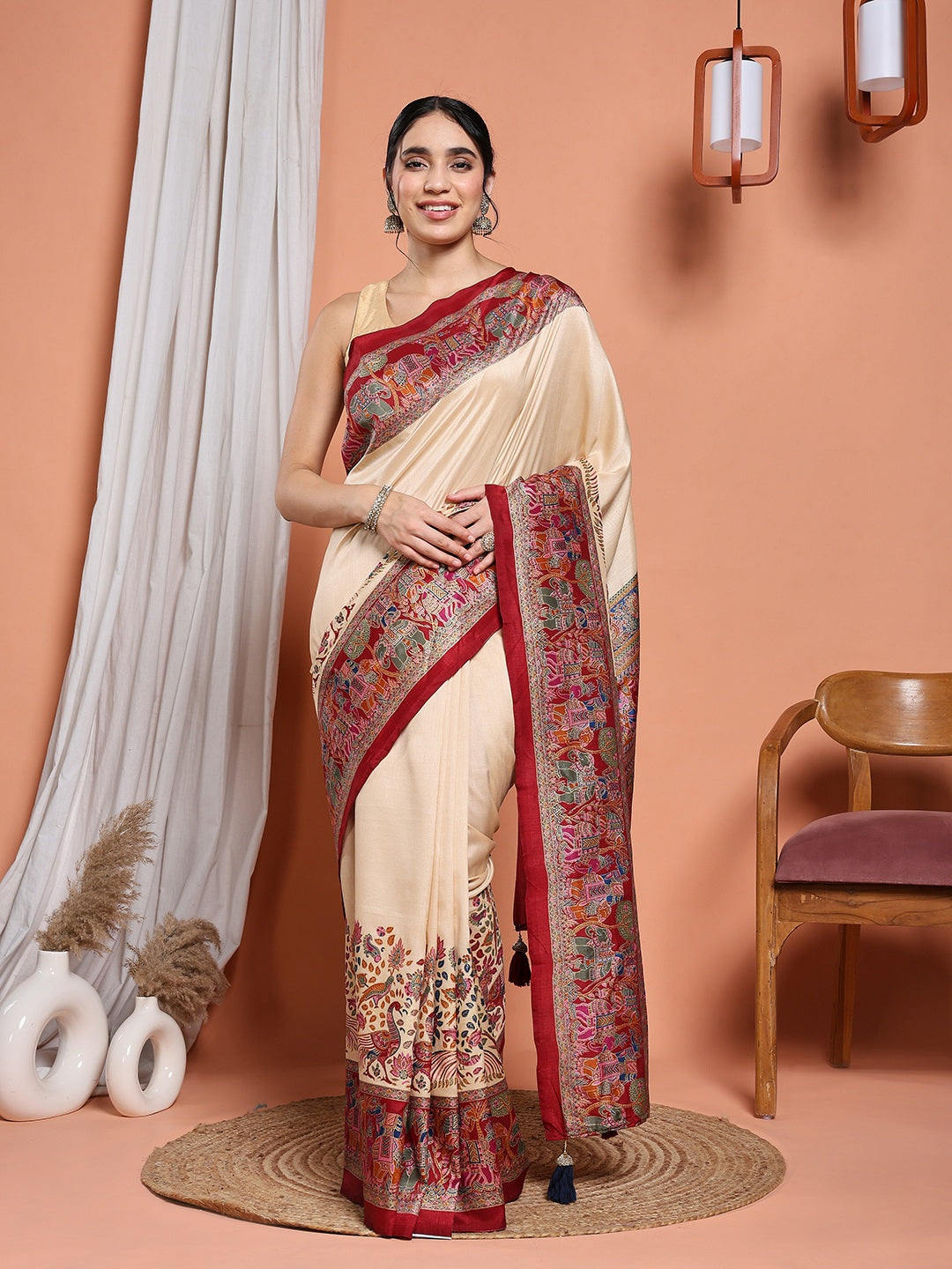 Digital Printed Art Silk Saree