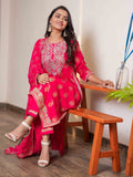 Zari Booti & Paisley Printed Kurta With Pants & Dupatta