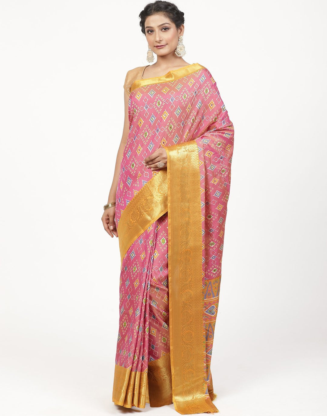 Printed Rajkot Patola Mirror Saree