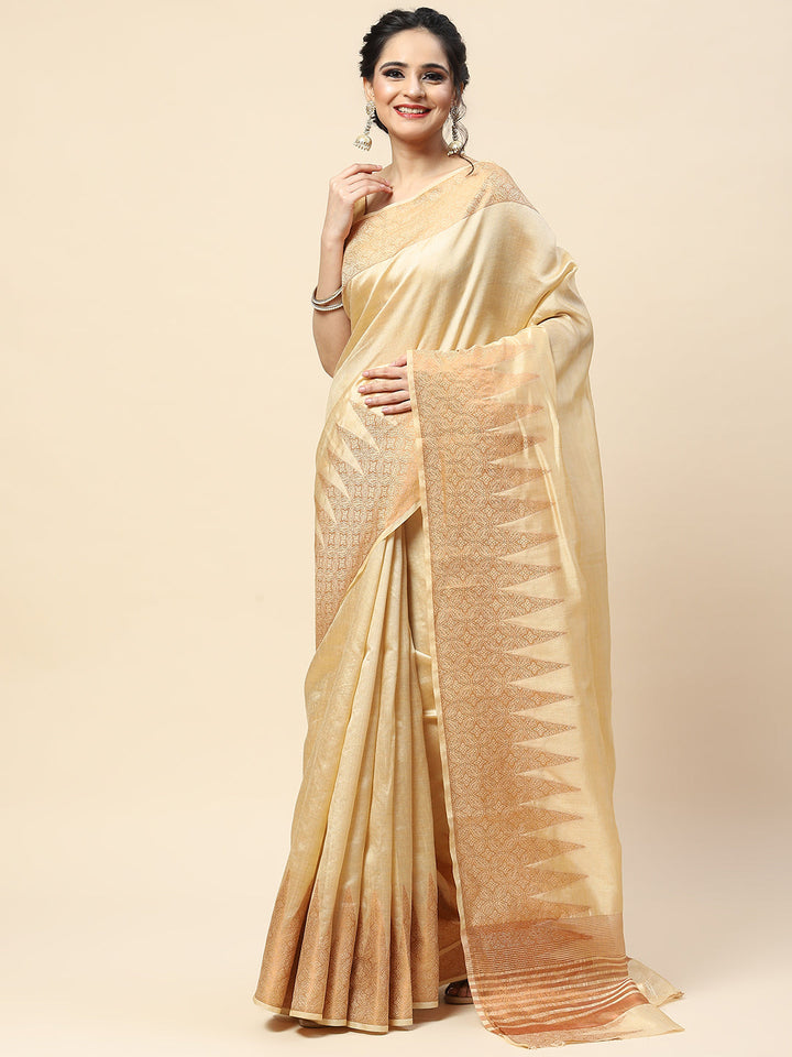 Plain Zari Border Handloom Woven Saree