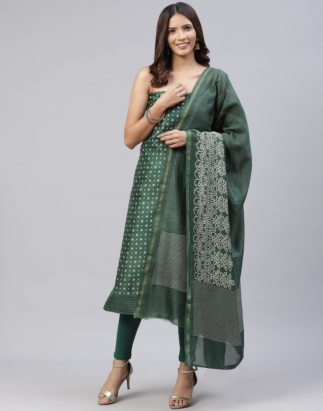 Printed Chanderi Suit Piece