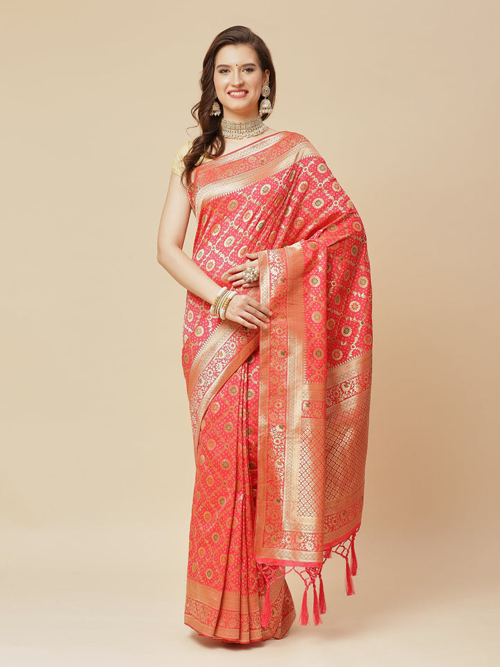 Zari Jaal Art Handloom Woven Saree