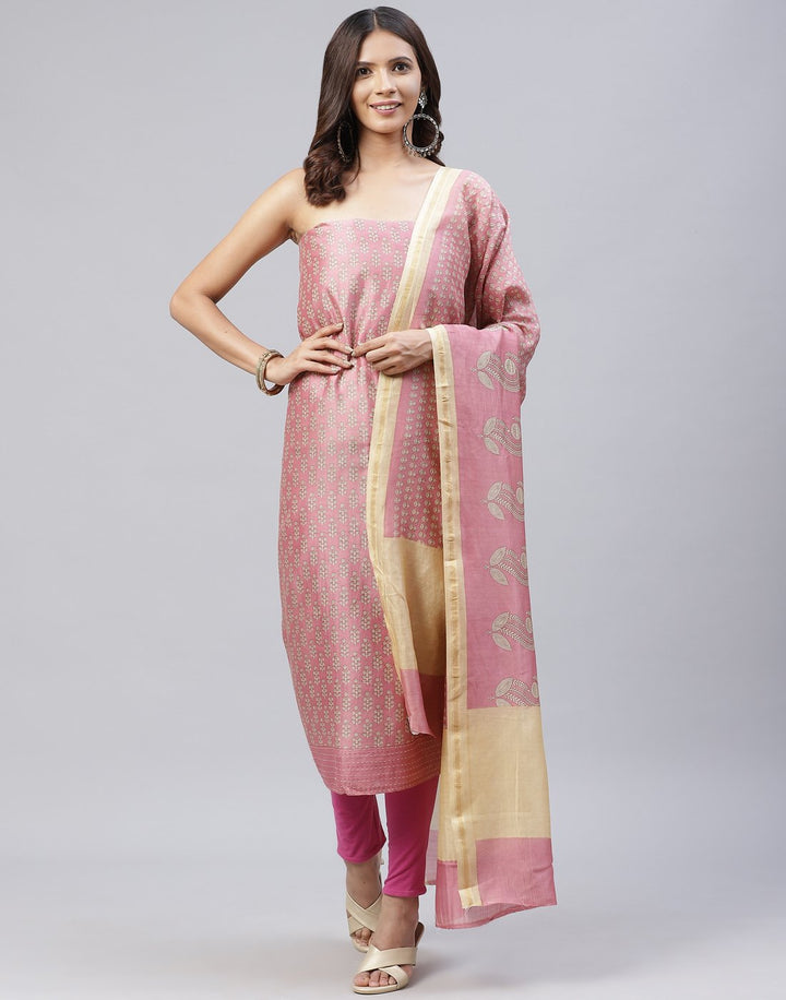 Fine Chanderi Printed Suit Piece