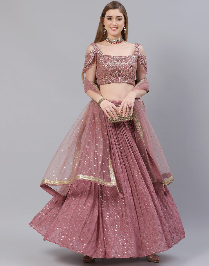 Crepe Lehenga With Designer Choli