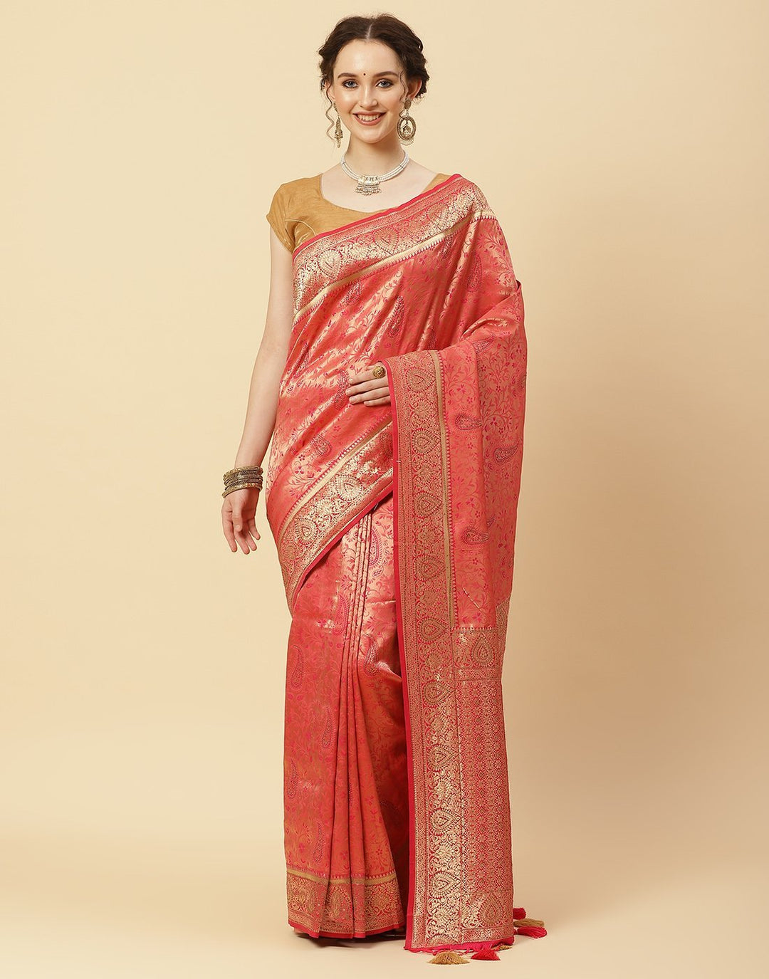 Embroidered Woven Art Handloom Saree