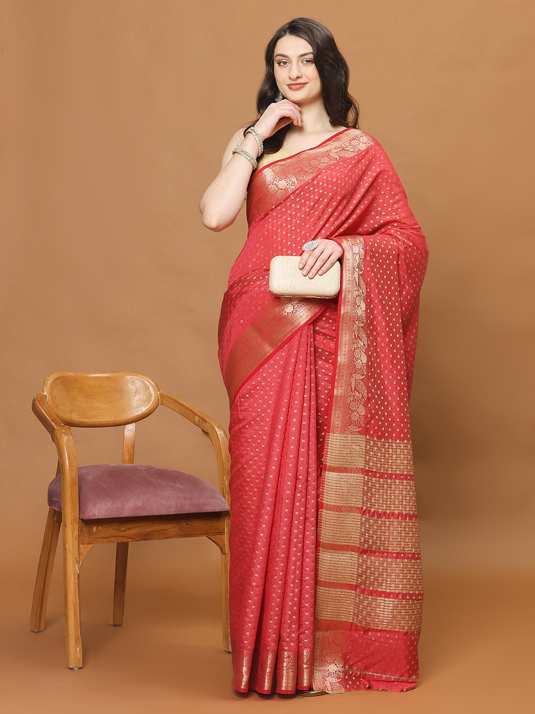 Zari Border Art Silk Woven Saree