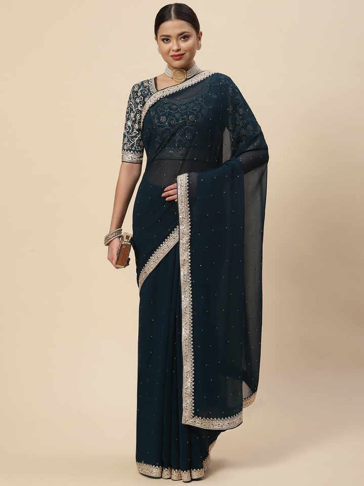 Embroidered Georgette Saree