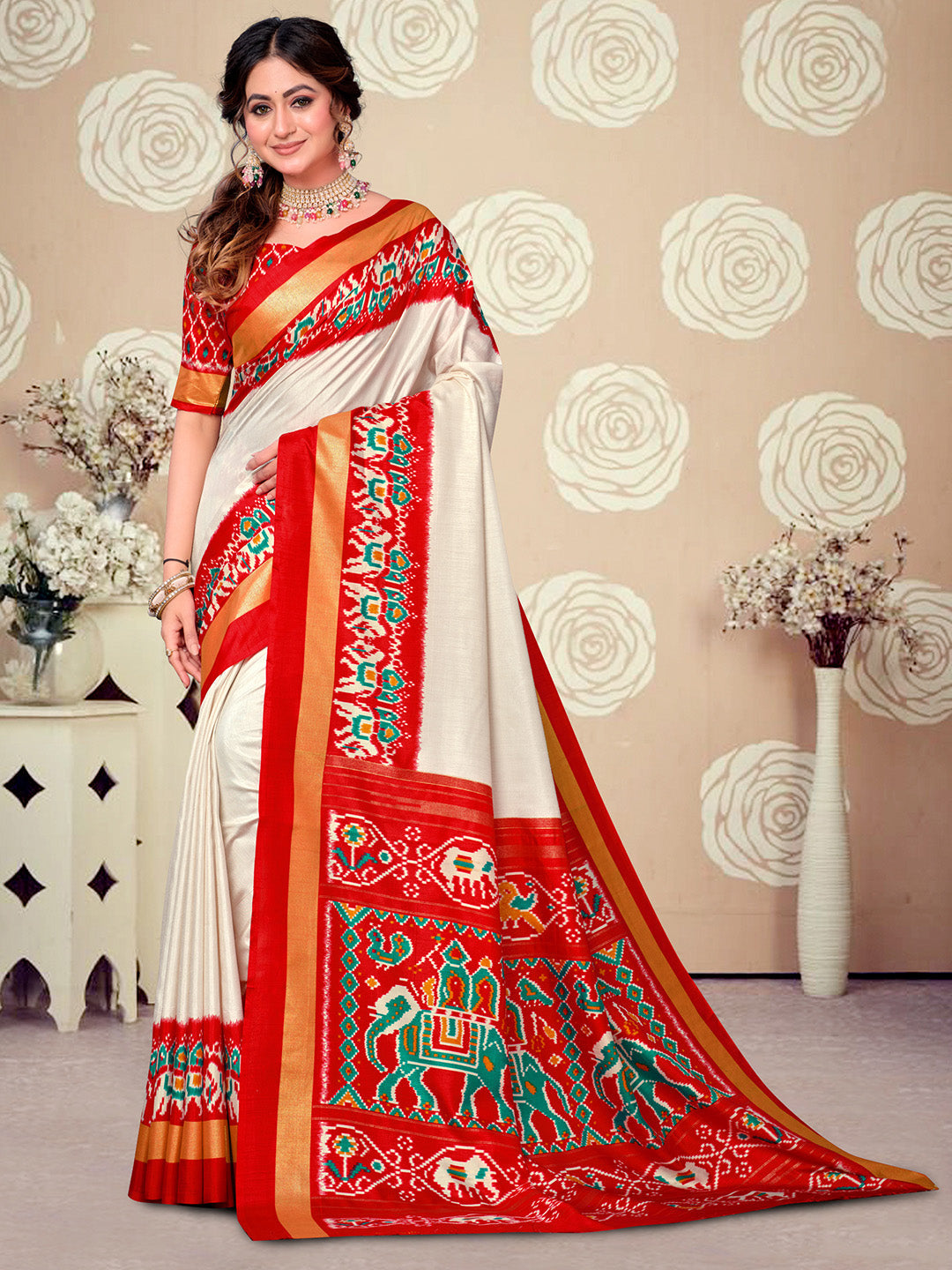 Printed Art Silk Saree