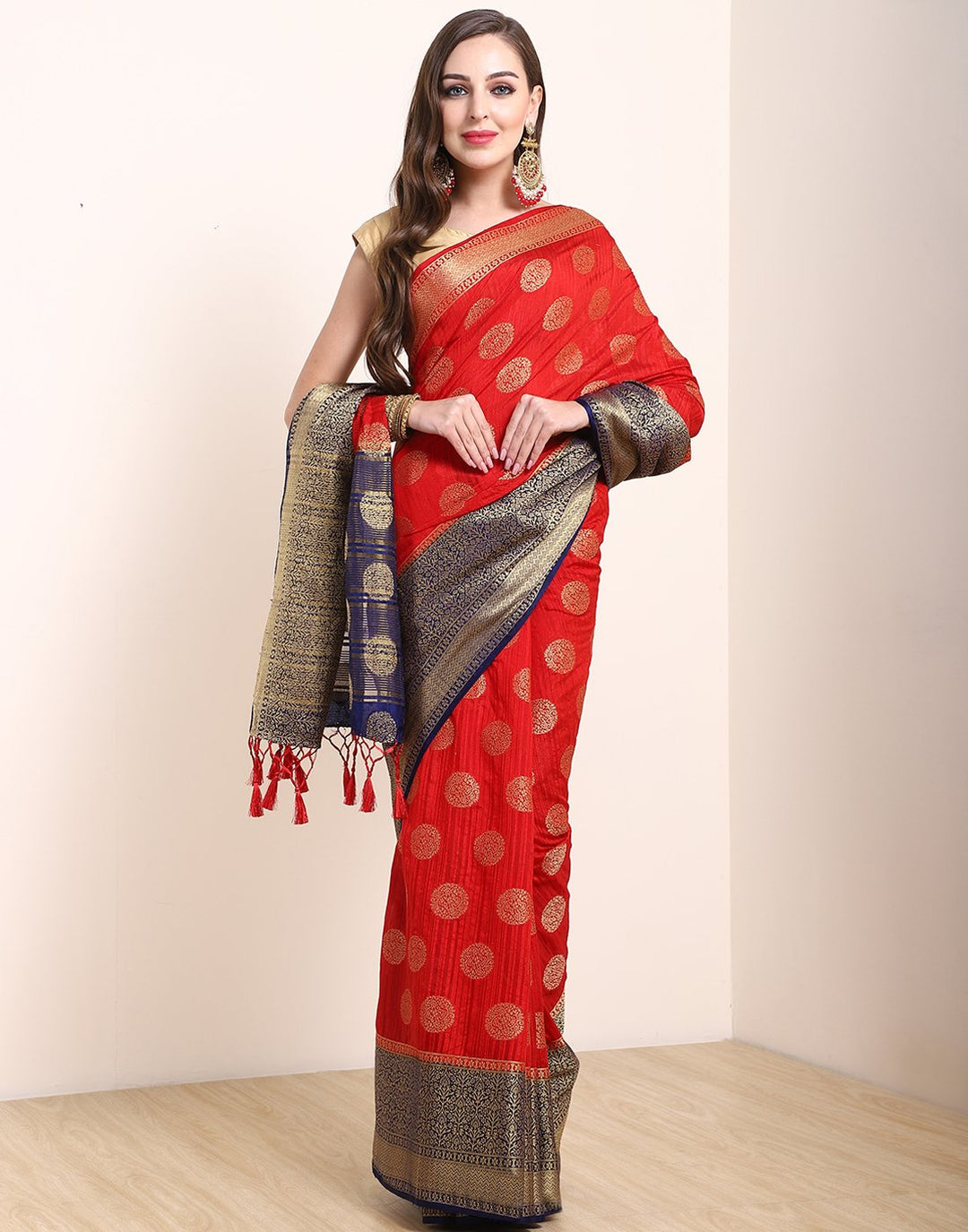 Red Art Handloom Saree