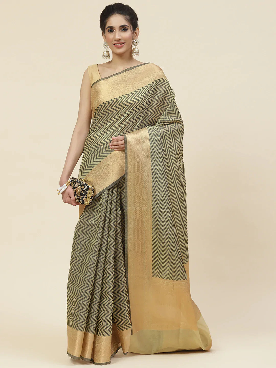 Zari Jaal Cotton Woven Saree