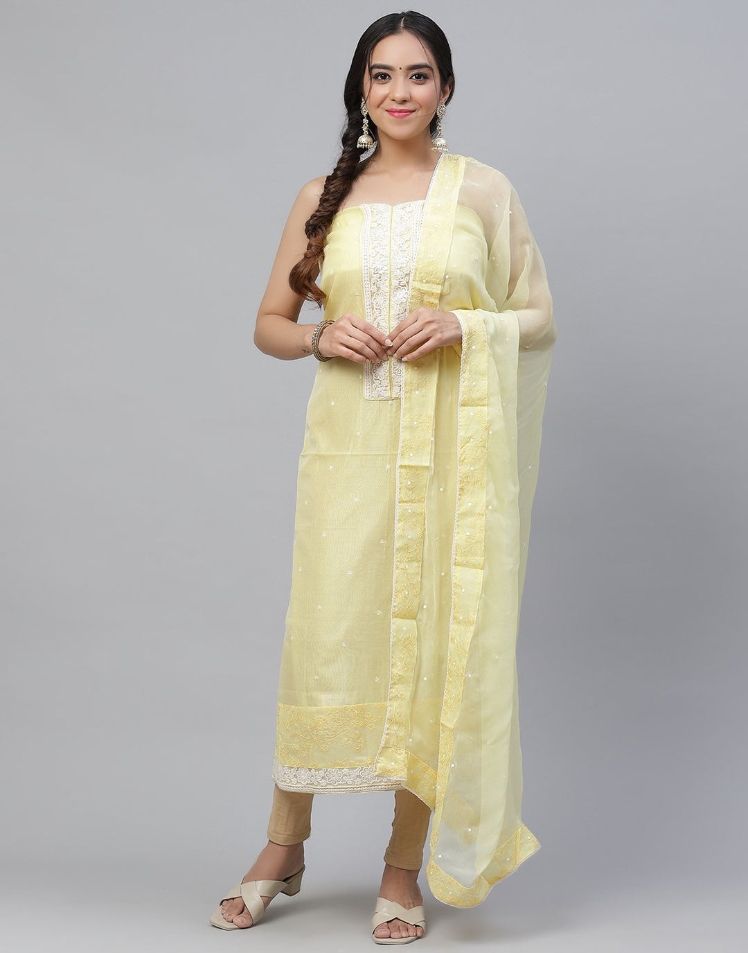Chanderi Embroidered Suit Piece