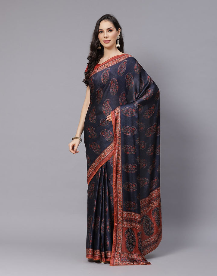 Satin Digital Printed Saree