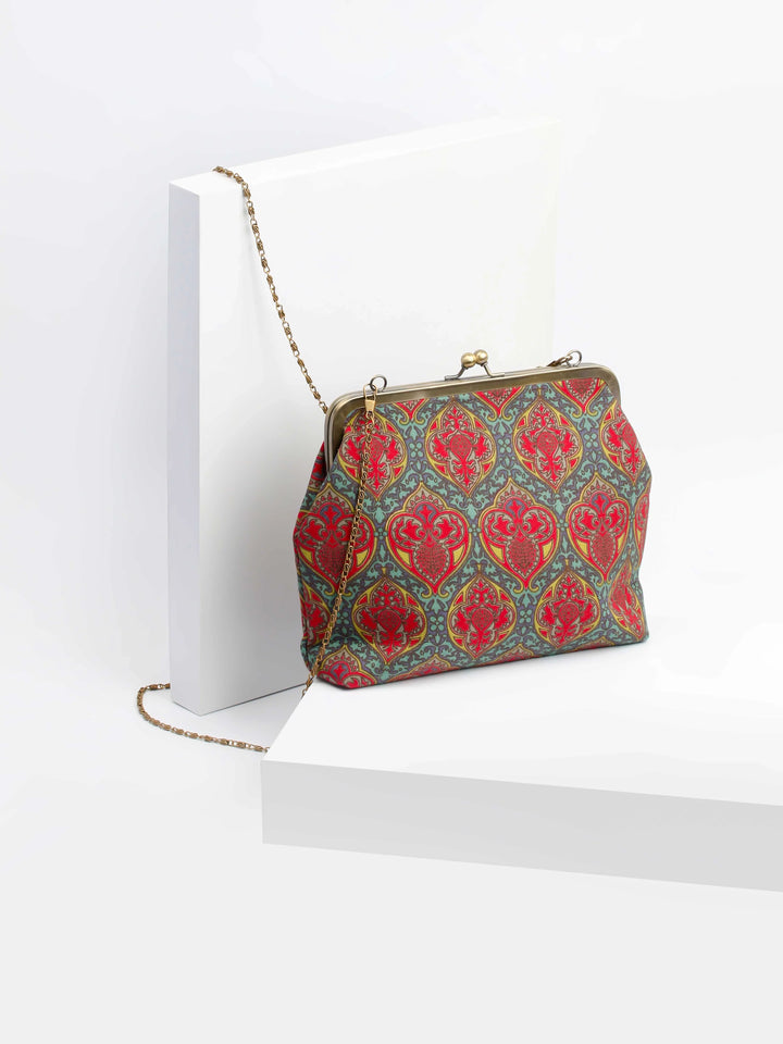 Multicolor Printed Cotton Clutch
