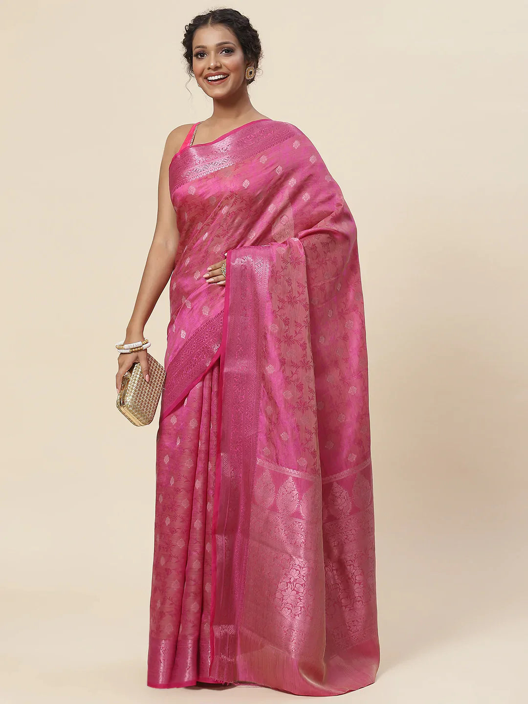 Zari Booti Handloom Woven Saree