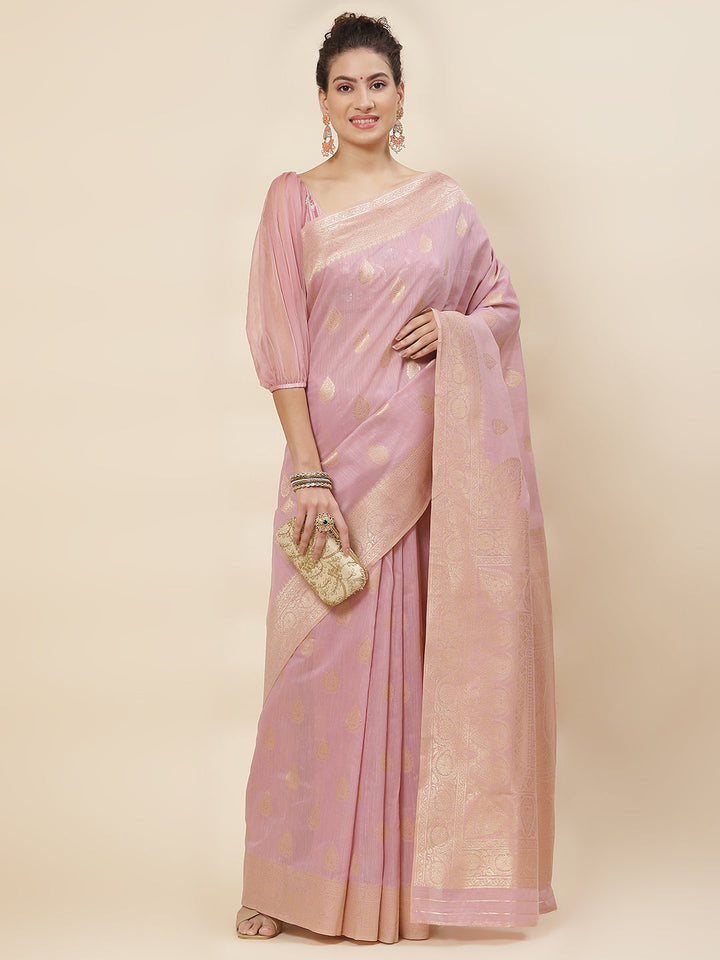 Zari Booti Woven Cotton Saree