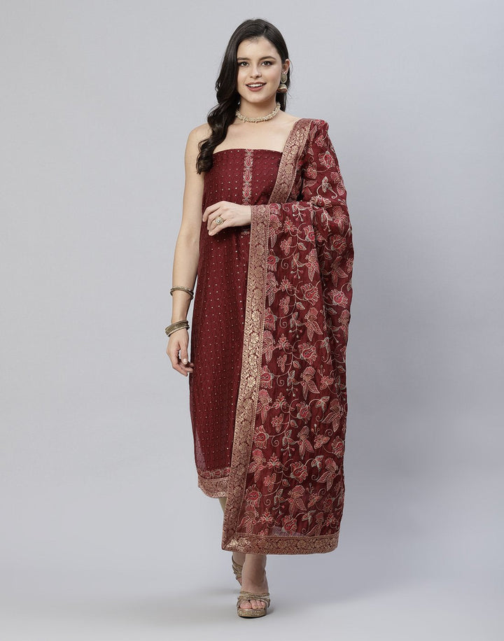 Embroidered Chanderi Suit Piece