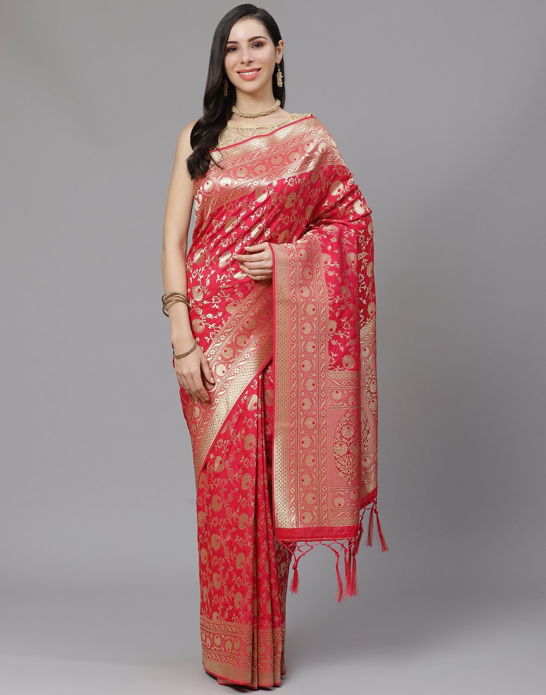Banarasi Woven Silk Embroidery Saree